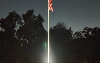 led flagpole at night
