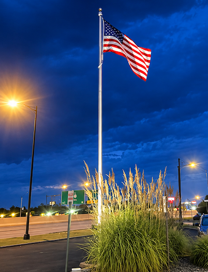 flagpole LED Light Kit installed.